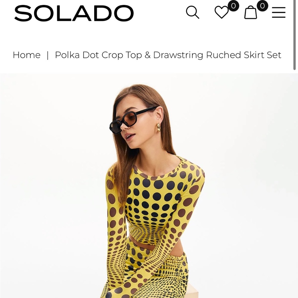 Solado Polka Dot Ruched Drawstring Set - image 3